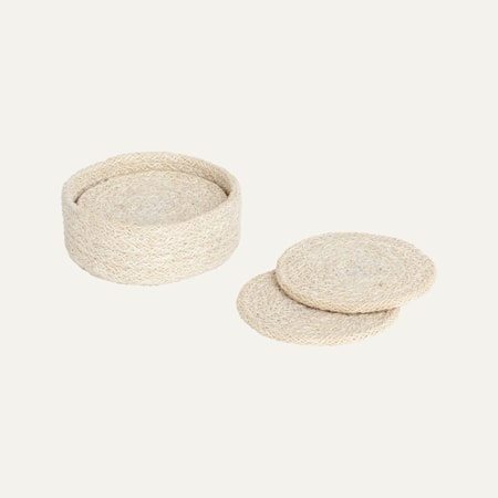 Ella Lasinalunen 6-pakkaus Juutti ø 10,5 cm Valkoinen