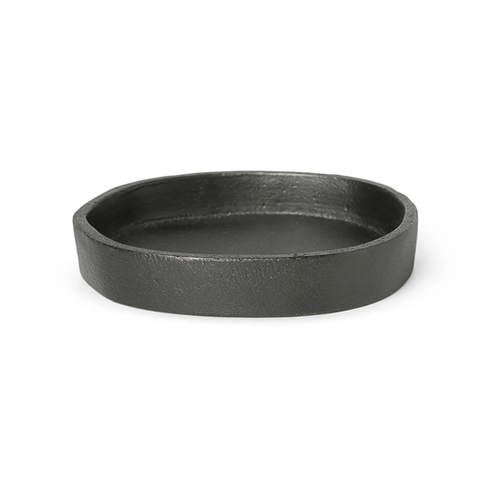 ferm LIVING Yama tarjotin pyöreä 8,3x8,9 cm Mustettu alumiini