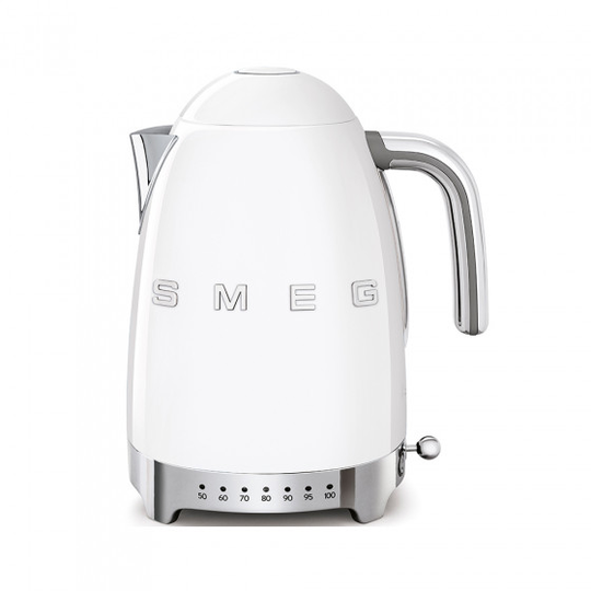 Sähköinen vedenkeitin säädettävällä lämpötilalla Smeg 50's Style White KLF04WHEU