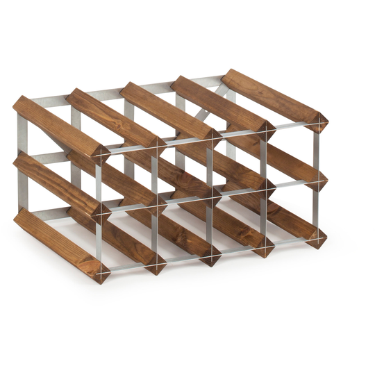 Traditional Wine Racks Itse koottava viinipulloteline 12 pullolle, tumma tammi