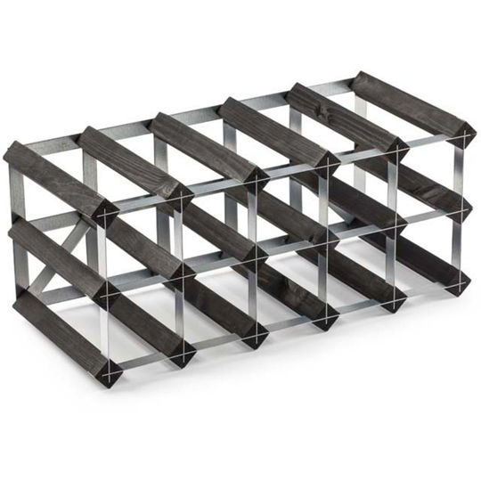 Traditional Wine Racks Black Ash -viinipulloteline, 15 pulloa