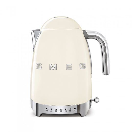 Sähköinen vedenkeitin säädettävällä lämpötilalla Smeg 50's Style Cream KLF04CREU