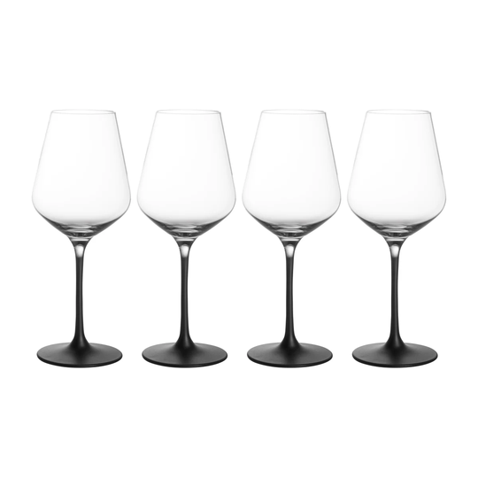 Villeroy & Boch Manufacture Rock valkoviinilasi 38 cl 4-pack Kirkas-musta