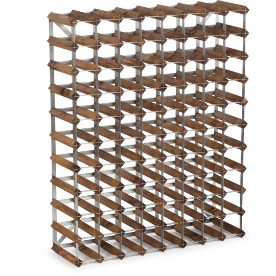 Traditional Wine Racks Itse koottava viinipulloteline 90 pullolle, tumma tammi