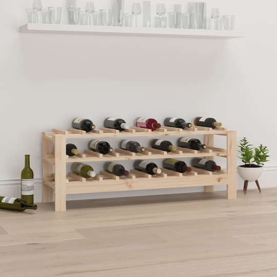 vidaXL Viiniteline 109,5x30x42 cm täysi mänty