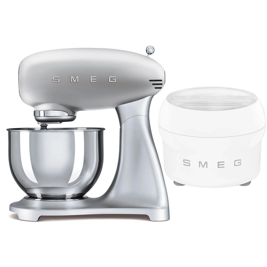 Smeg Yleiskone, jossa jäätelökone, hopea
