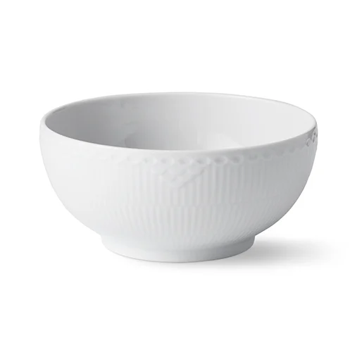 Royal Copenhagen White Fluted -kulho pitsikuvio, 18 cm Valkoinen