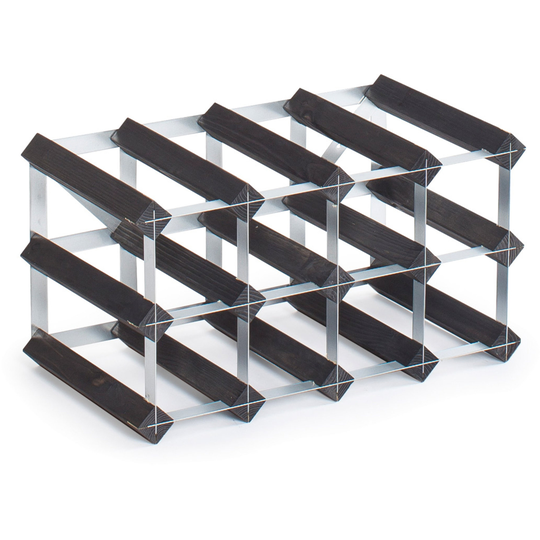 Traditional Wine Racks Black Ash -viinipulloteline, 12 pulloa