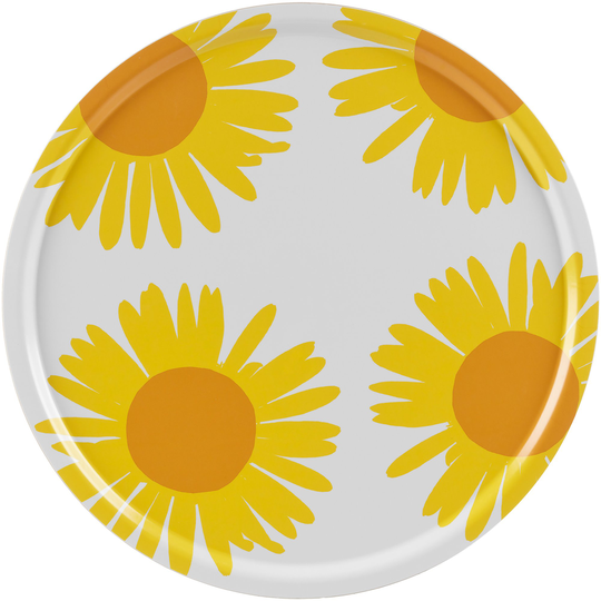 Marimekko Auringonkukka-tarjotin, 65 cm, valkoinen/keltainen