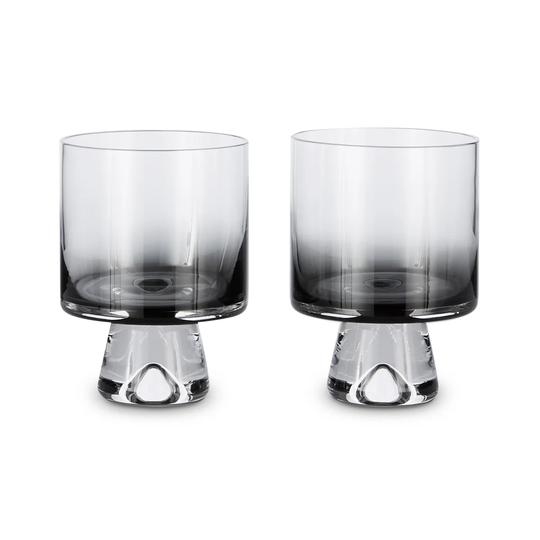 Tom Dixon Tank juomalasi matala, 2-pakkaus Musta