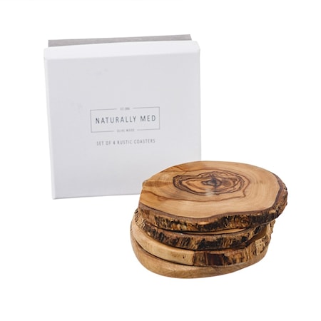 Rustic Lasinalunen 4 kpl Oliivipuuta