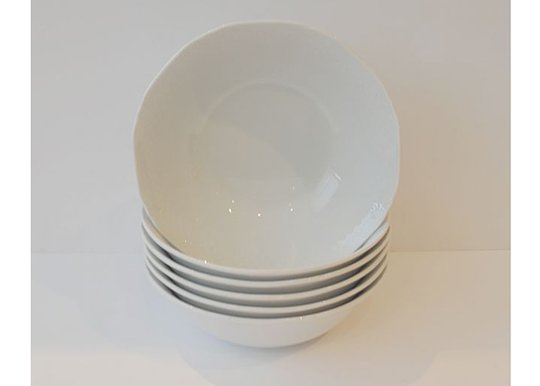 Valkoinen kulho AFRODYTA Ø18cm 6 kpl