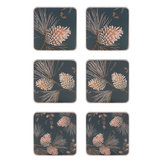 Åry Home Pine Cone lasinalunen 6-pakkaus Thunder