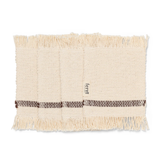 ferm LIVING Savor lasinalunen 4-pakkaus 10 x 14 cm Off-white/Chocolate