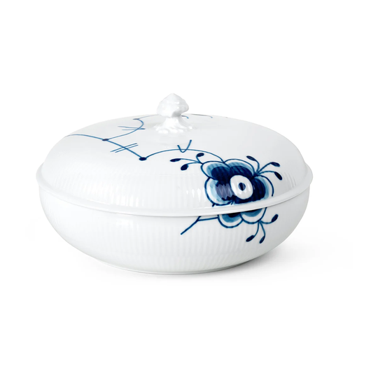 Royal Copenhagen Sininen Mega Riflet kulho kannella 130 cl