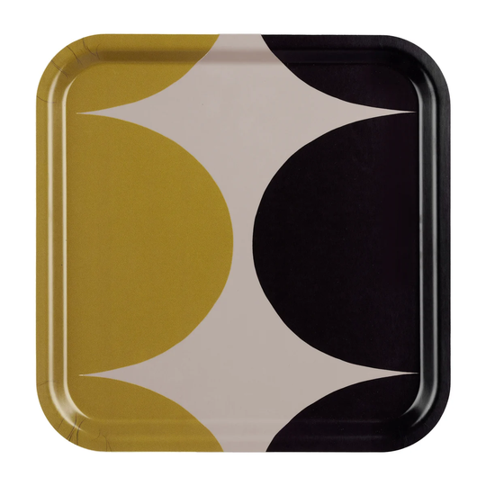 Marimekko Härkä tarjotin 32x32 cm clay-coal-fall yellow
