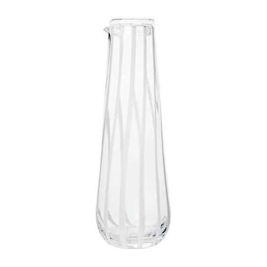 Broste Copenhagen Stripe kannellinen karahvi 0,8 l Clear-white stripes
