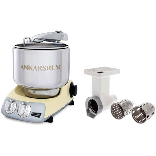 Ankarsrum Assistent AKM 6230 -yleiskone + vihannessilppuri, kermanvärinen