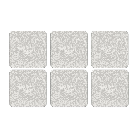 Pimpernel Strawberry Thief -lasinalunen 6-pakkaus Grey